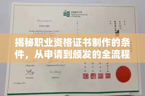 龙亭揭秘职业资格证书制作的条件，从申请到颁发的全流程解析